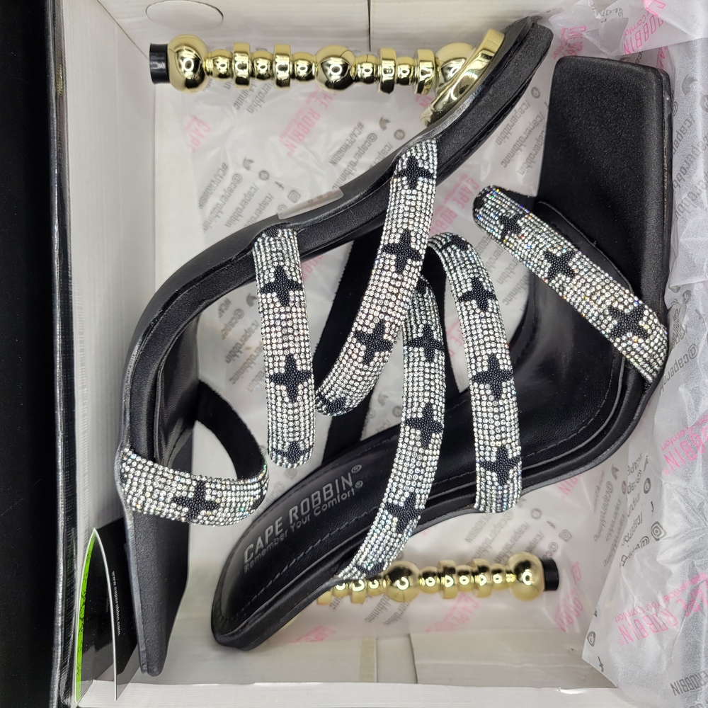Cape Robbin Black Strappy Heels Black Size 8.5